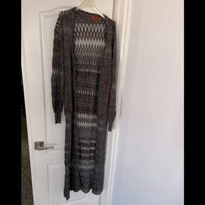 Missioni zigzag Lame long cardigan
